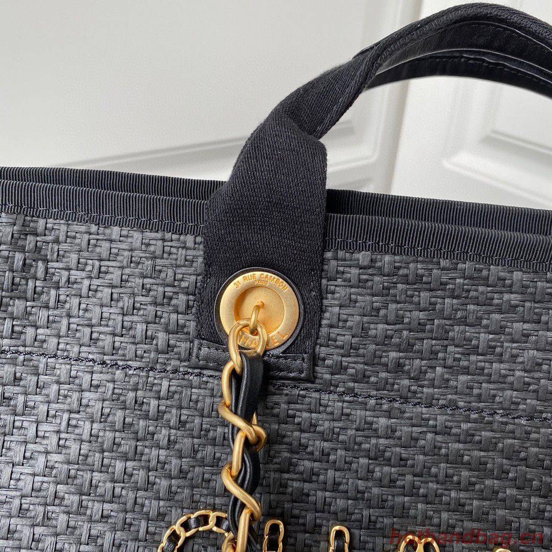 Chanel Large Weave Shopping Bag A66941 Black Chanel Large Weave Shopping Bag A66941 Black
