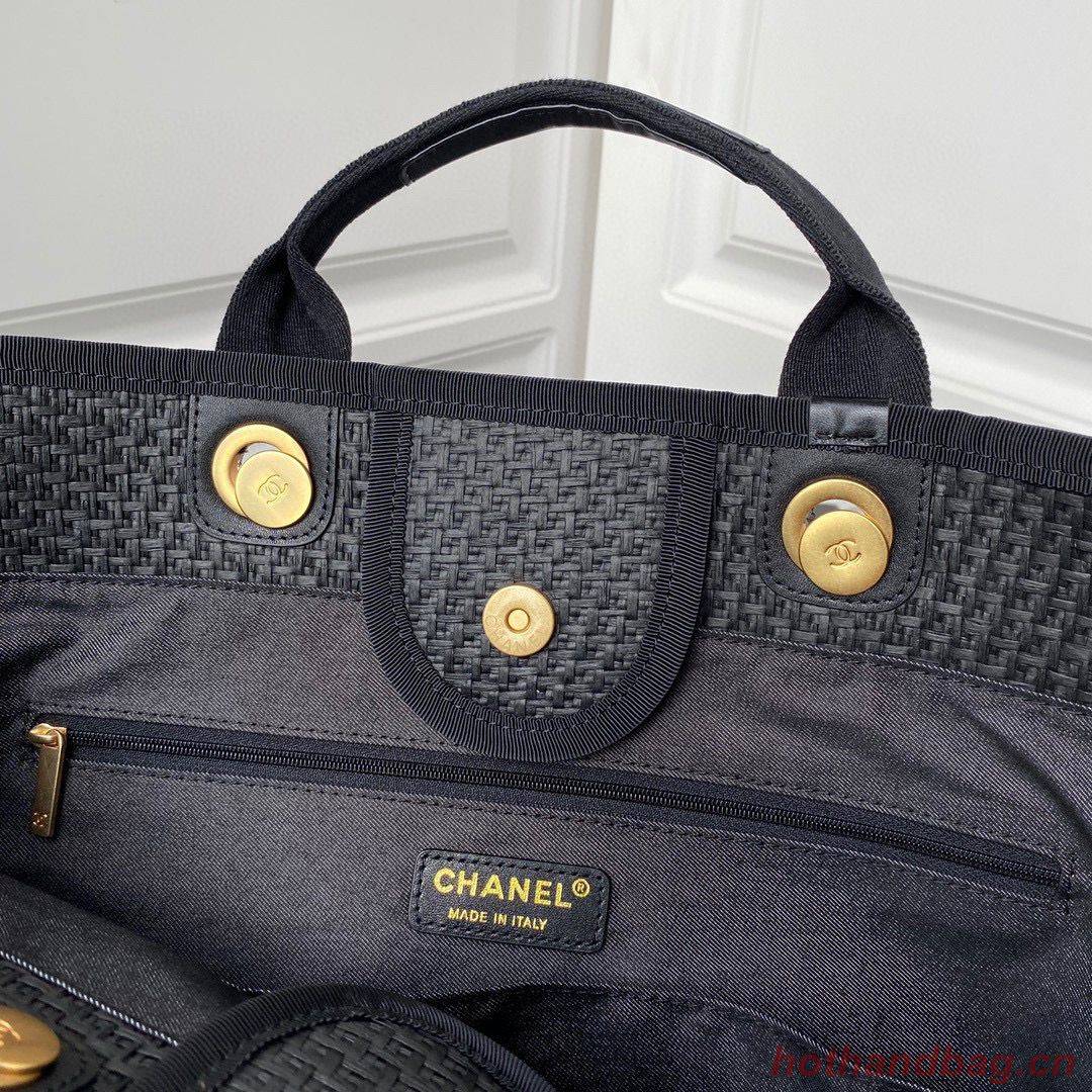 Chanel Large Weave Shopping Bag A66941 Black Chanel Large Weave Shopping Bag A66941 Black