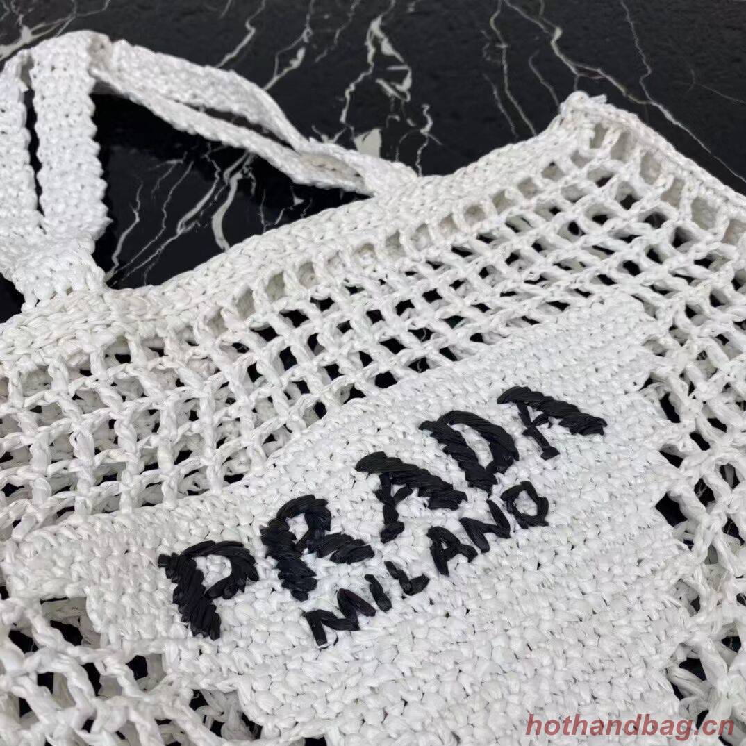 Prada Raffia tote bag 1CH393 white Prada Raffia tote bag 1CH393 white