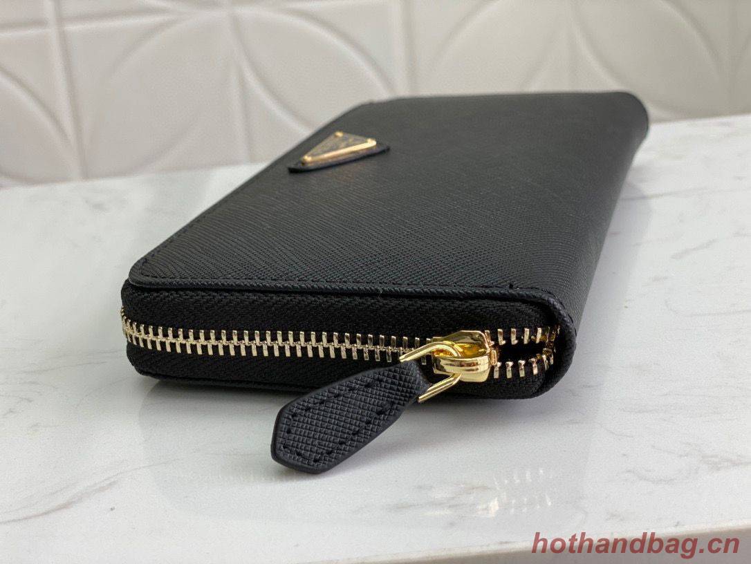 Prada Leather Large Zippy Wallets 1ML506 Black Prada Leather Large Zippy Wallets 1ML506 Black
