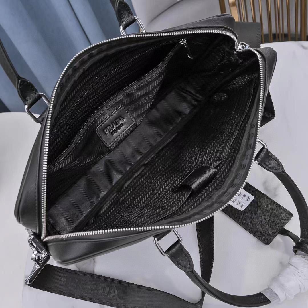 Prada Saffiano Leather Briefcase Bag 1BA238 Black Prada Saffiano Leather Briefcase Bag 1BA238 Black