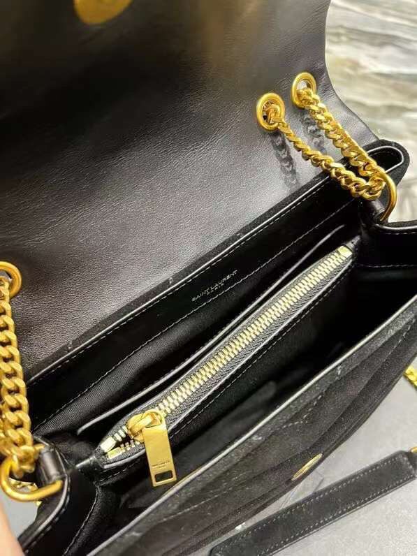 Yves Saint Laurent LOULOU MEDIUM BAG IN Y-QUILTED SUEDE Y94699 black Yves Saint Laurent LOULOU MEDIUM BAG IN Y-QUILTED SUEDE Y94699 black