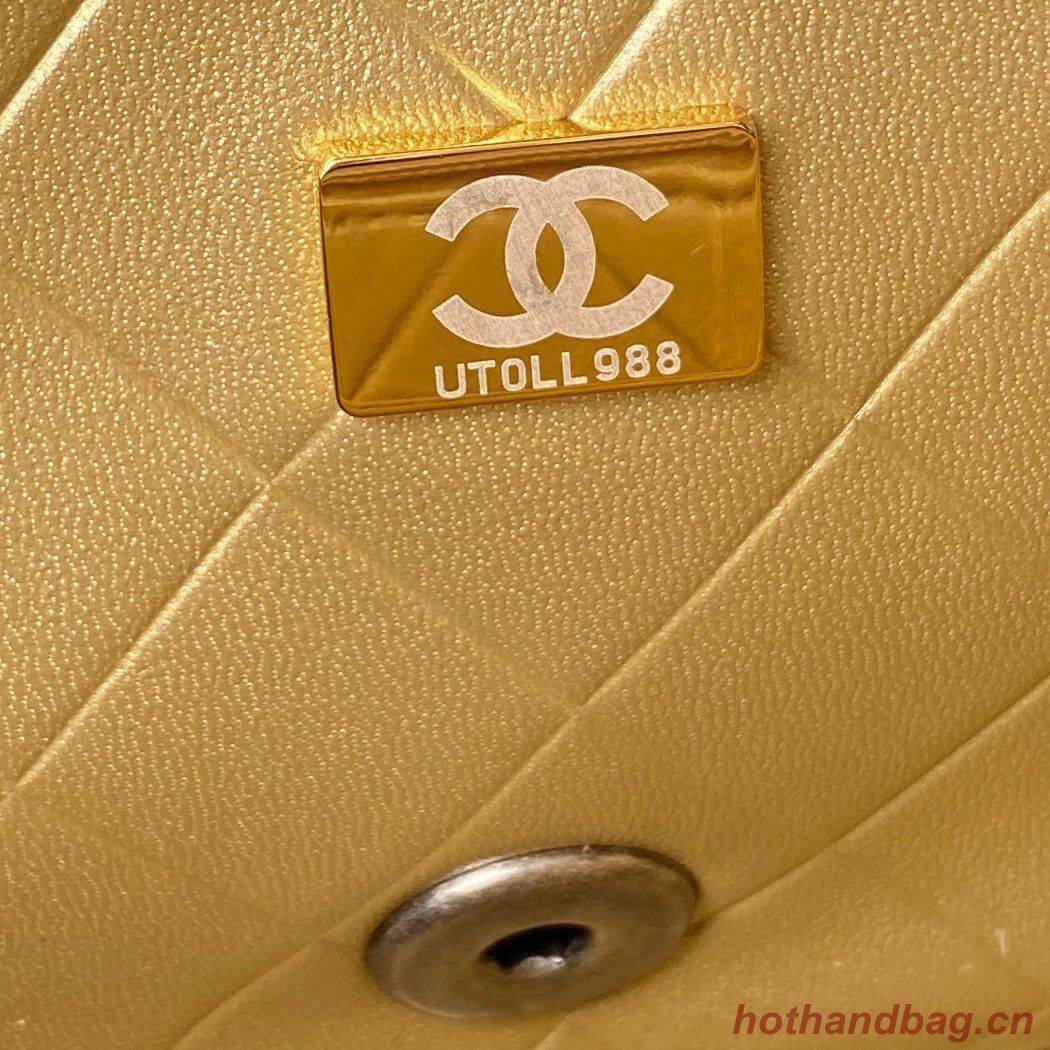 Chanel Original Leather Pearl Hairpin Badge Bag AS2979 Black Chanel Original Leather Pearl Hairpin Badge Bag AS2979 Black