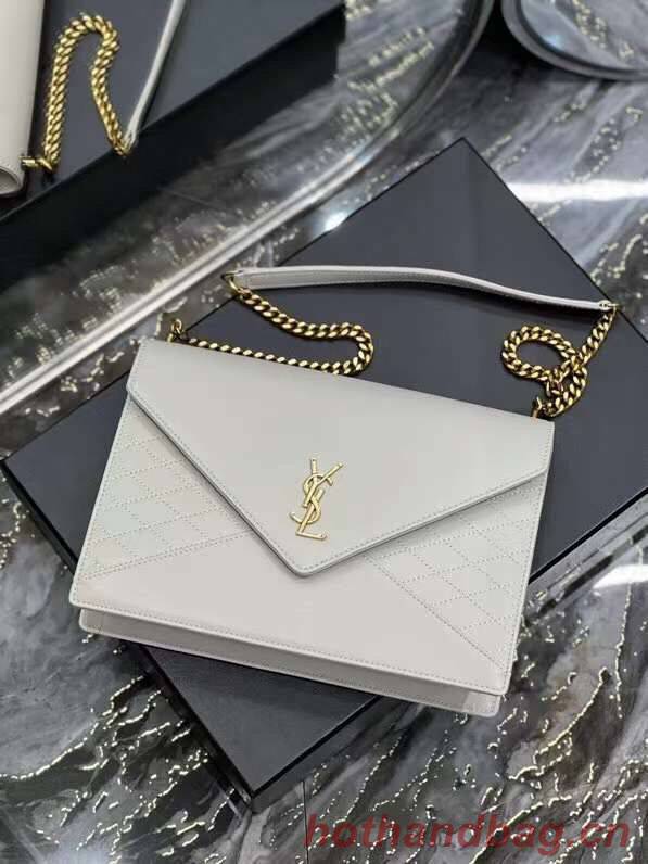 YSL GABY CHAIN BAG IN VINTAGE LAMBSKIN 668864 white