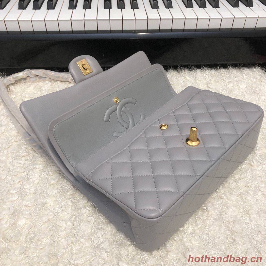 Chanel 2.55 Series Flap Bag Original Lambskin Leather 5024CF A01112 Grey Gold-Tone Chanel 2.55 Series Flap Bag Original Lambskin Leather 5024CF A01112 Grey Gold-Tone
