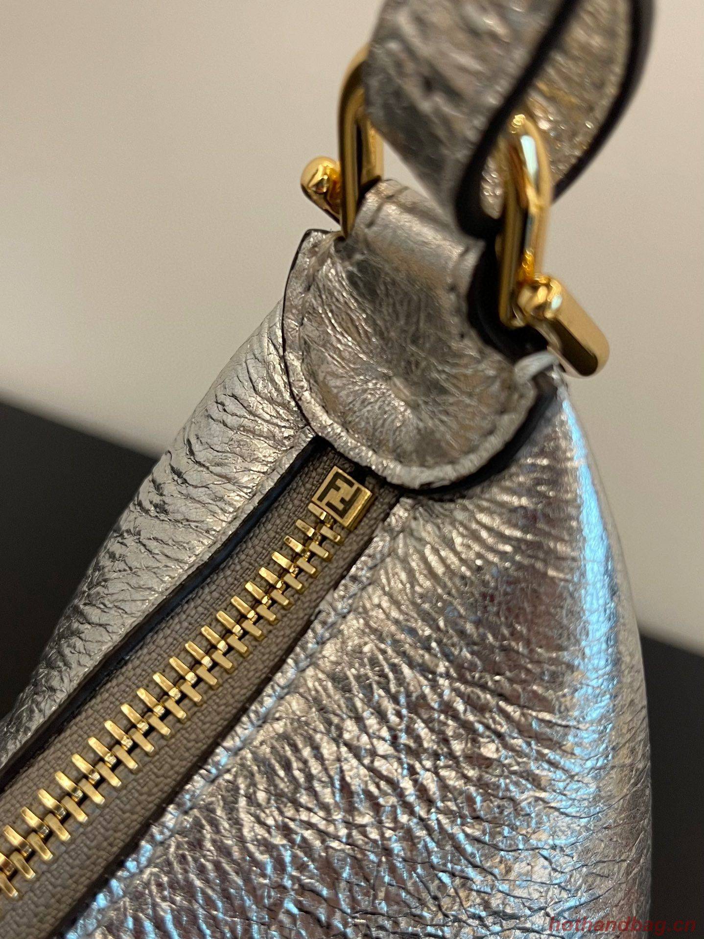 Fendi Praphy Original Leather Big Logo Bag 80056M Silver Fendi Praphy Original Leather Big Logo Bag 80056M Silver