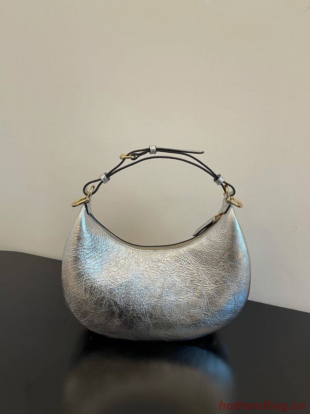 Fendigraphy Small Silver laminated leather bag 8BR798A Fendigraphy Small Silver laminated leather bag 8BR798A