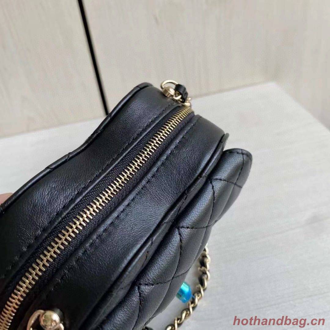 Chanel 2022S Love Heart Original Lambskin Crossbody Chain Mini Bag AS3191 Black Chanel 2022S Love Heart Original Lambskin Crossbody Chain Mini Bag AS3191 Black
