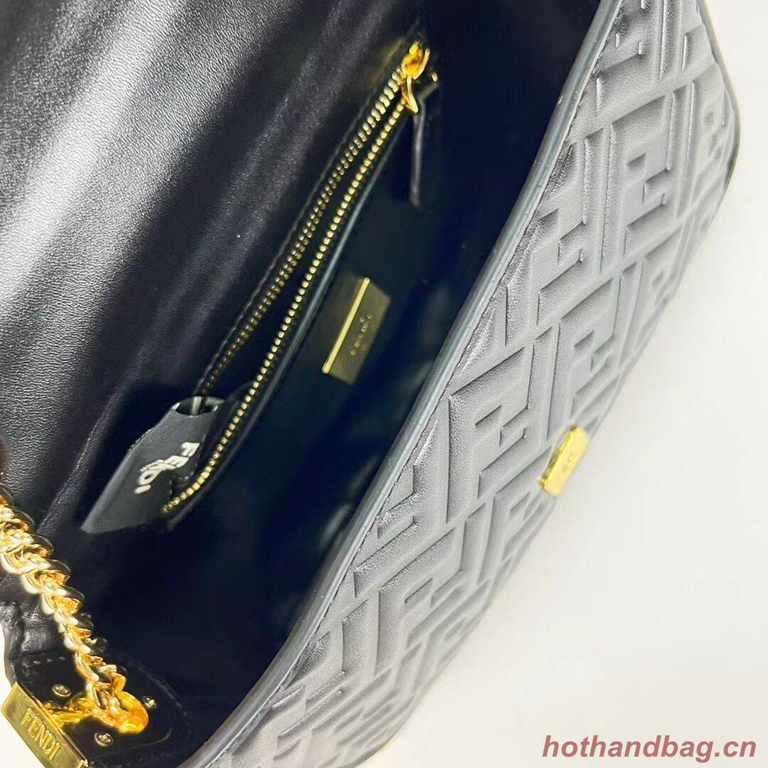 Fendi Baguette nappa leather bag F0881 Black Fendi Baguette nappa leather bag F0881 Black