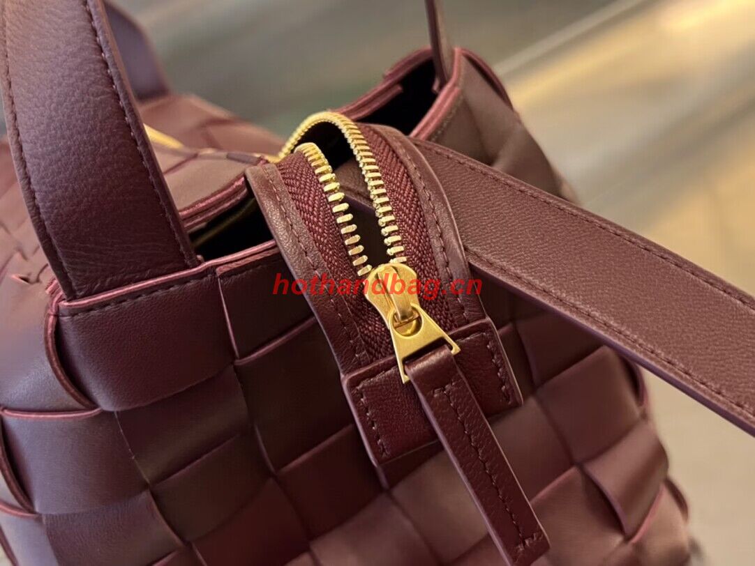 Bottega Veneta Sardine Intrecciato Top Handle Bag 730327 Wine Bottega Veneta Sardine Intrecciato Top Handle Bag 730327 Wine