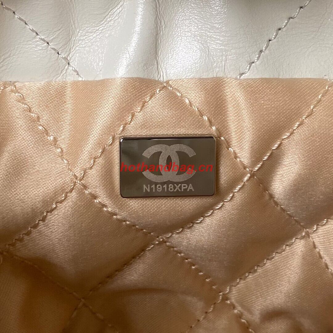 CHANEL 22 MINI HANDBAG AS3980 white & Silver Tone CHANEL 22 MINI HANDBAG AS3980 white & Silver Tone
