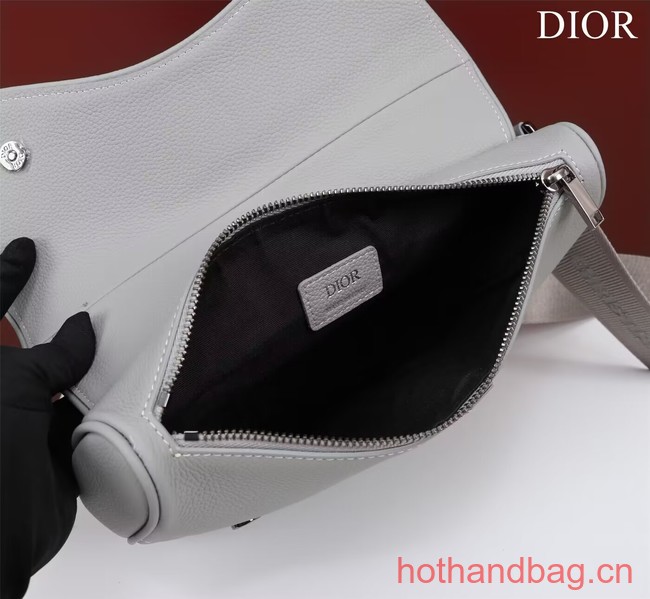 Dior Essentials SADDLE BAG Grained Calfskin 1ADPO093F GRAY Dior Essentials SADDLE BAG Grained Calfskin 1ADPO093F GRAY