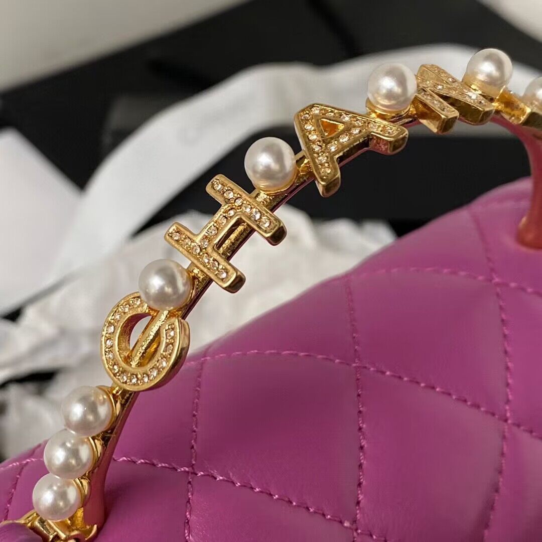 CHANEL 22B Kelly Pearl Top Handle Bag AP3513 Purple CHANEL 22B Kelly Pearl Top Handle Bag AP3513 Purple