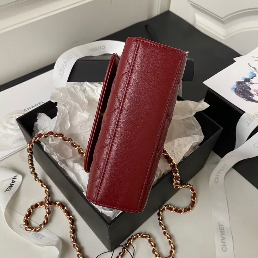 CHANEL 22B Kelly Pearl Top Handle Bag AP3513 Wine CHANEL 22B Kelly Pearl Top Handle Bag AP3513 Wine