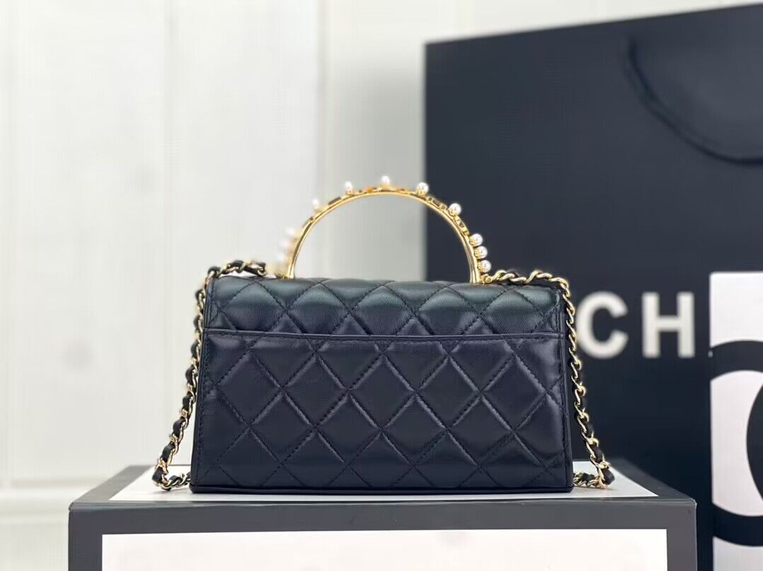 CHANEL 22B Kelly Pearl Top Handle Bag AP3562 Black CHANEL 22B Kelly Pearl Top Handle Bag AP3562 Black
