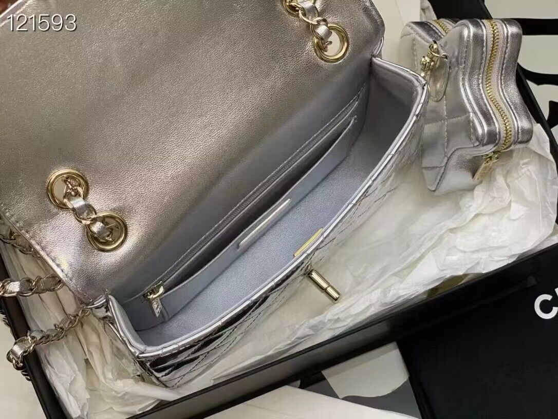 Chanel Mini Flap Bag & Star Coin Bag AS4646 Silver Chanel Mini Flap Bag & Star Coin Bag AS4646 Silver
