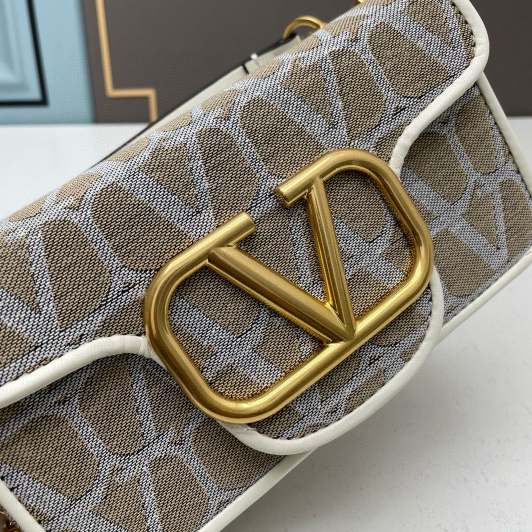 VALENTINO V logo MINI LOCO Garavani Bags 5102 Khaki VALENTINO V logo MINI LOCO Garavani Bags 5102 Khaki