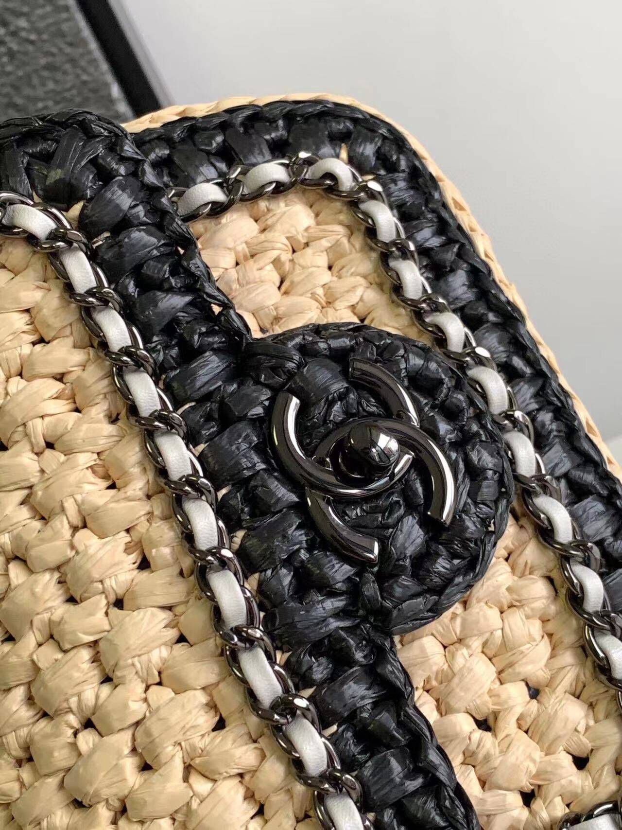 Chanel Weaving Mini Flap Bag AS6009 Black&Beige Chanel Weaving Mini Flap Bag AS6009 Black&Beige