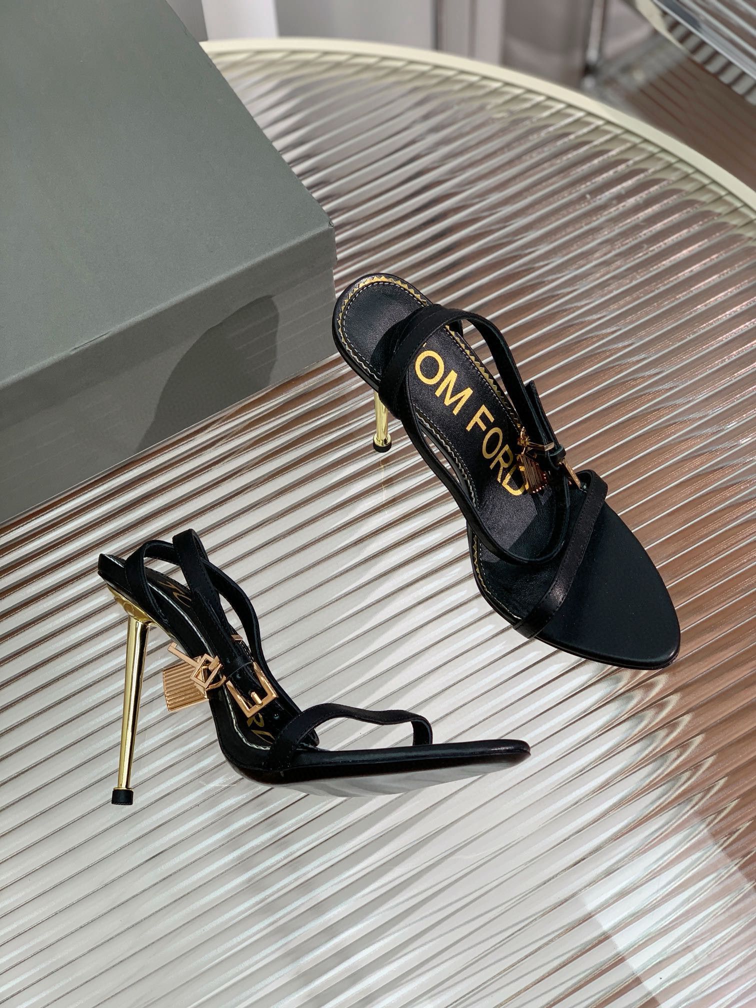 Tomford Sandals Padlock Shoes Heels Hight 10.5CM TF30912 Black Tomford Sandals Padlock Shoes Heels Hight 10.5CM TF30912 Black