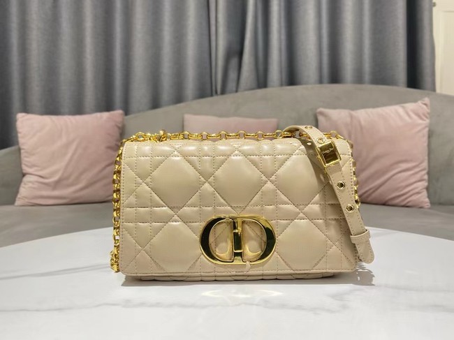 Dior Medium Soft Dior Caro Bag Macrocannage Lambskin M9253UHPA Beige