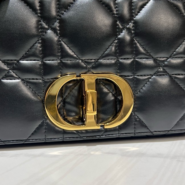 Dior Medium Soft Dior Caro Bag Macrocannage Lambskin M9253UHPA Black
