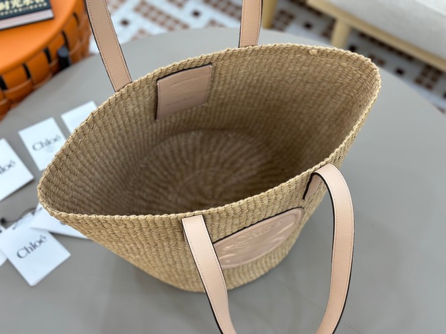 CHLOE Woven Raffia Slit Mini Tote Bag 11265 pink