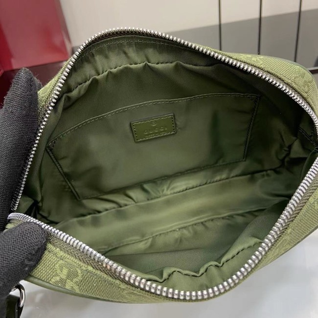 GUCCI GG CANVAS SMALL CROSSBODY BAG 834802 Forest green