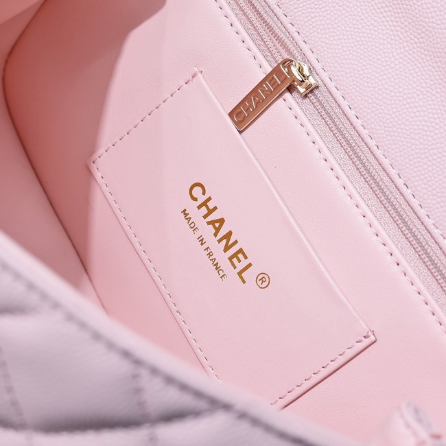 Chanel SMALL FLAP BAG CLUTCH WITH CHAIN Gold-Tone Metal AS5554 PINK