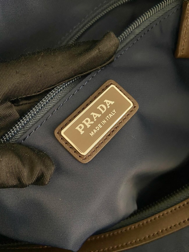 Prada Medium Re-Nylon and suede shoulder bag 2VH180 blue