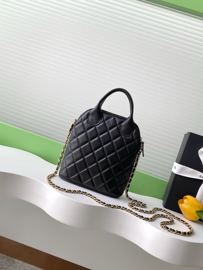 Chanel MINI TOTE BAG Suede Calfskin AS4742 black&brown