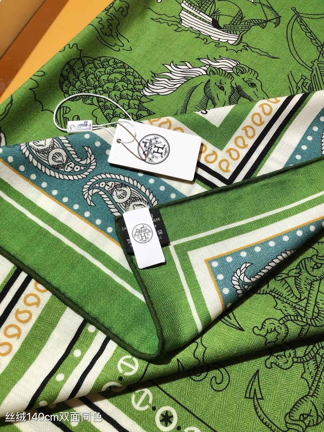 Hermes Shawl Cashmere and Silk Jacquard KY131