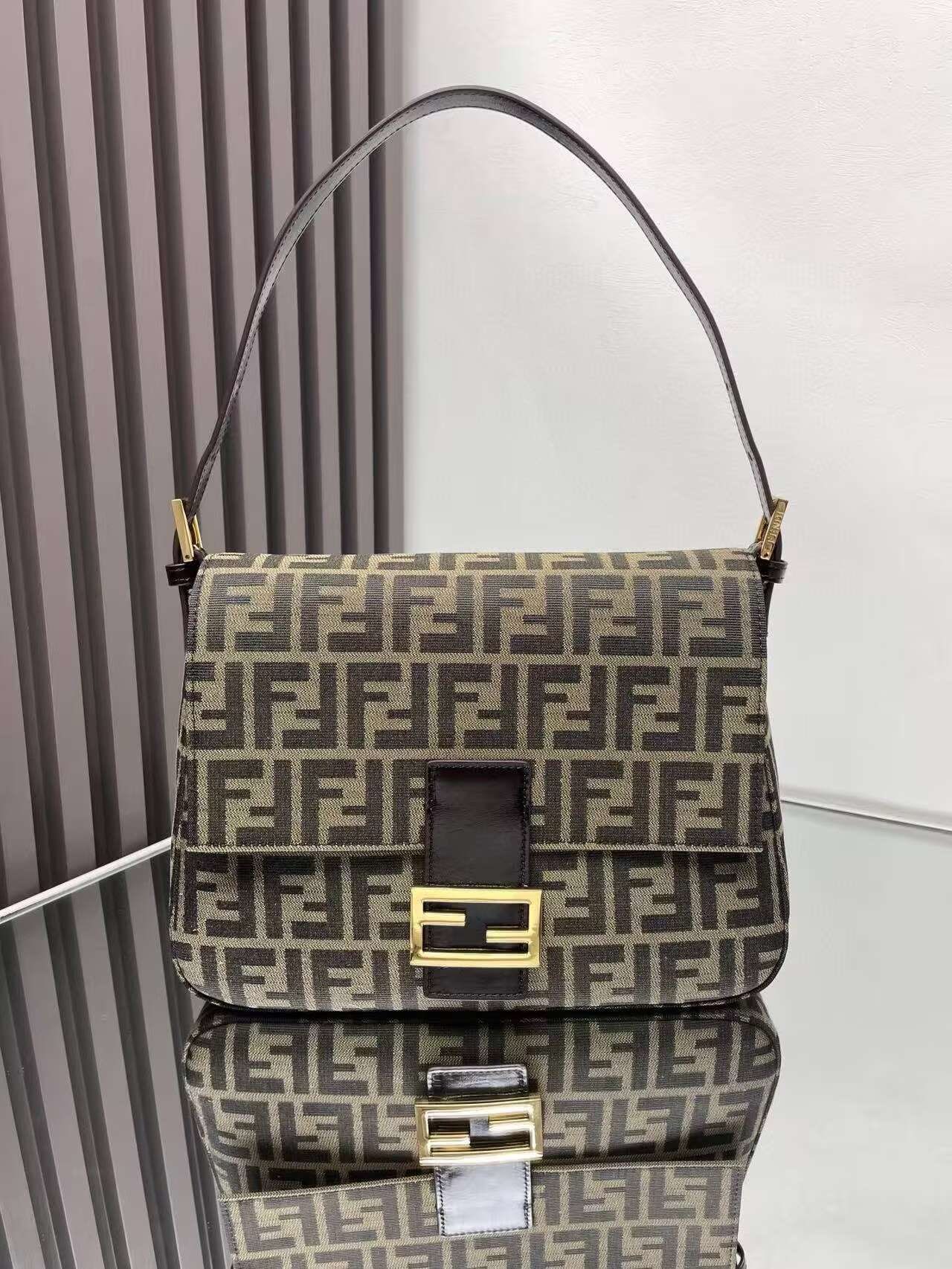 Fendi Mamma Baguette Original Leather Top Handle Bag 8832 Brown