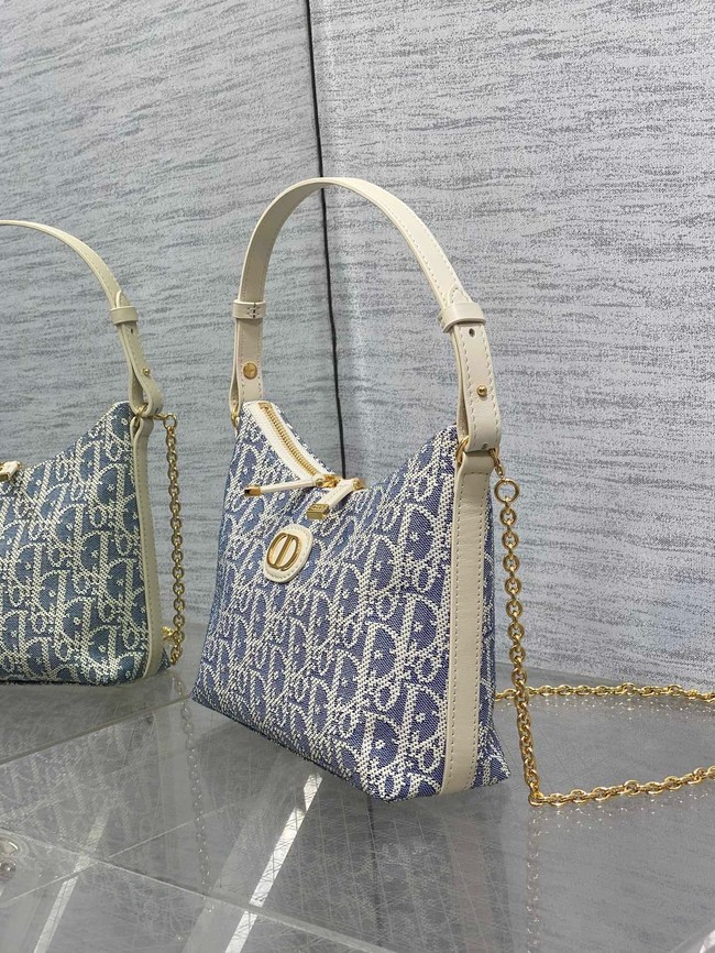 30 Montaigne Diorling Mini Bag with Chain Dior Oblique Jacquard S4309U GRAY 