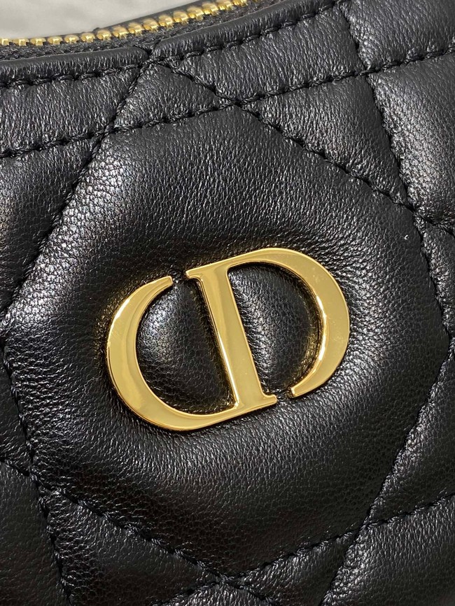 Miss Caro Diorling Mini Bag with Chain Black Macrocannage Lambskin S5253U