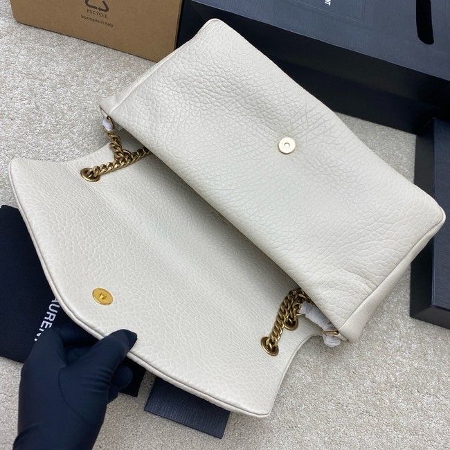 Saint LaurentCALYPSO SMALL IN GRAINED LAMBSKIN 734153 BLANC VINTAGE