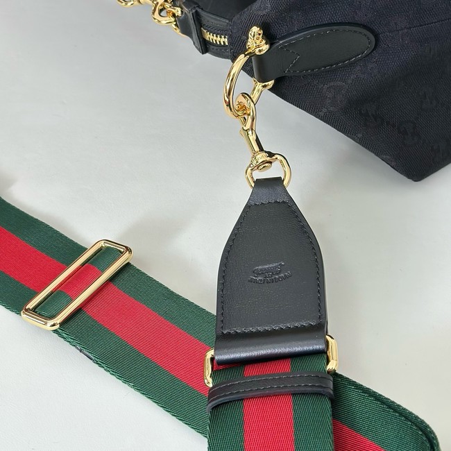 Gucci GG Supreme canvas Hobo Top Handle Bag 864485 black