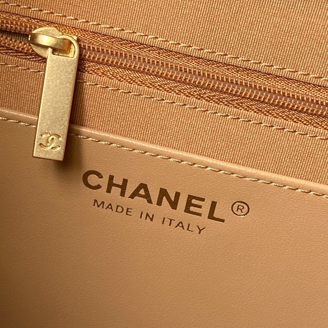 CHANEL Hobo Bag Suede Calfskin AS5970 Camel