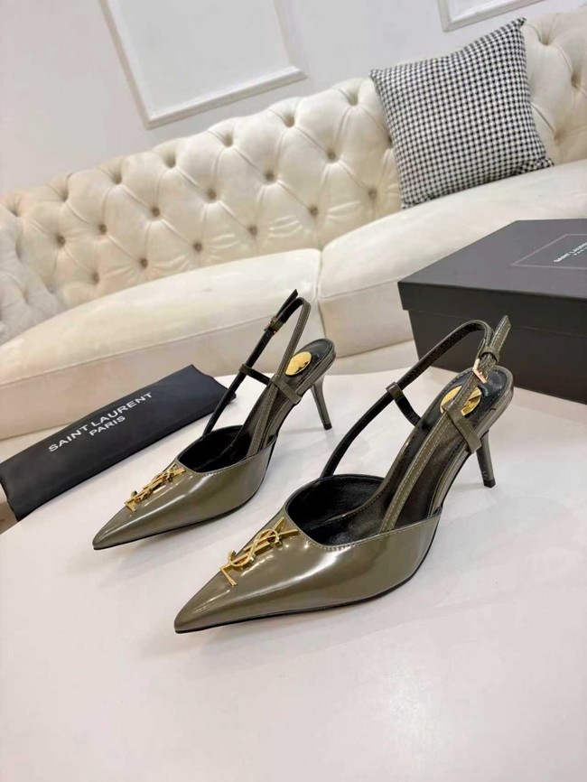 Saint Laurent slingback pumps in smooth leather 97170-2