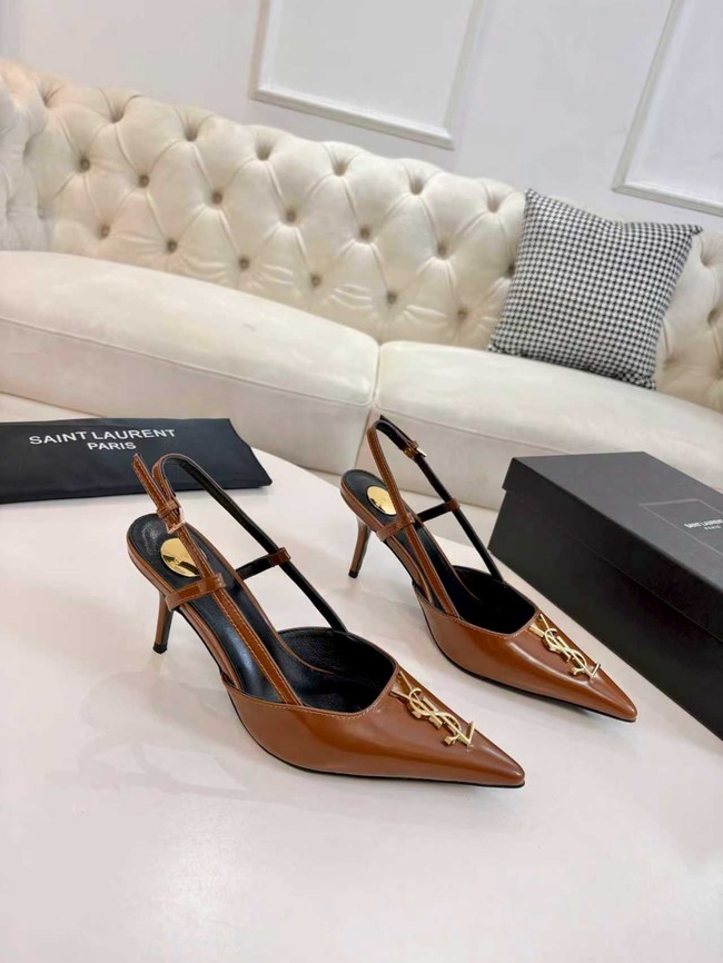 Saint Laurent slingback pumps in smooth leather 97170-4