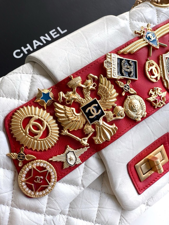 CHANEL Classic Handbag Lambskin CF1112 white