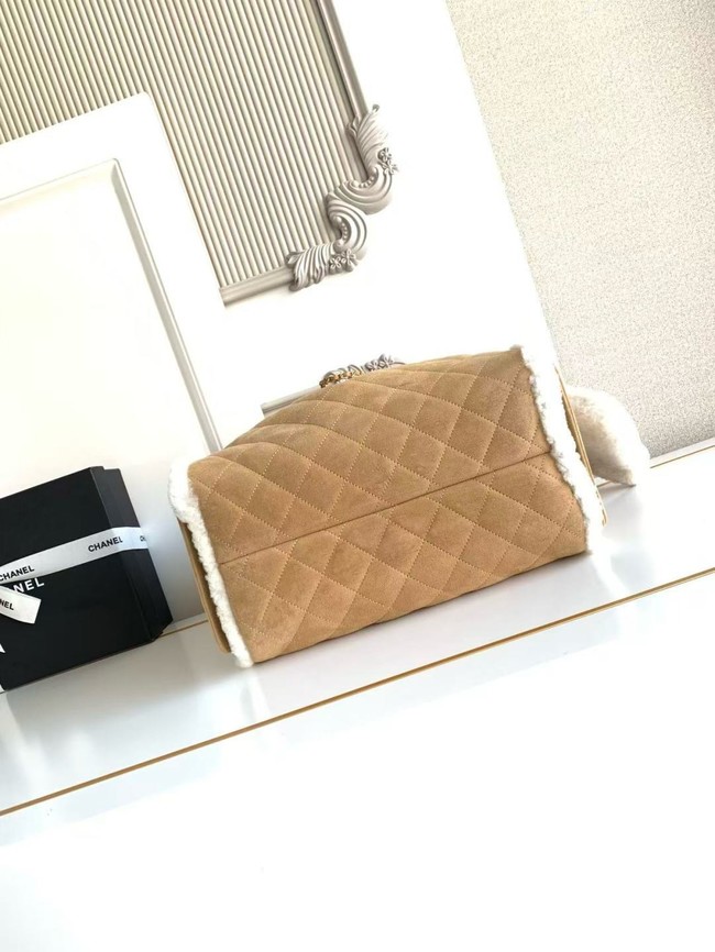 CHANEL 25 Handbag AS5311 Suede Calfskin brown