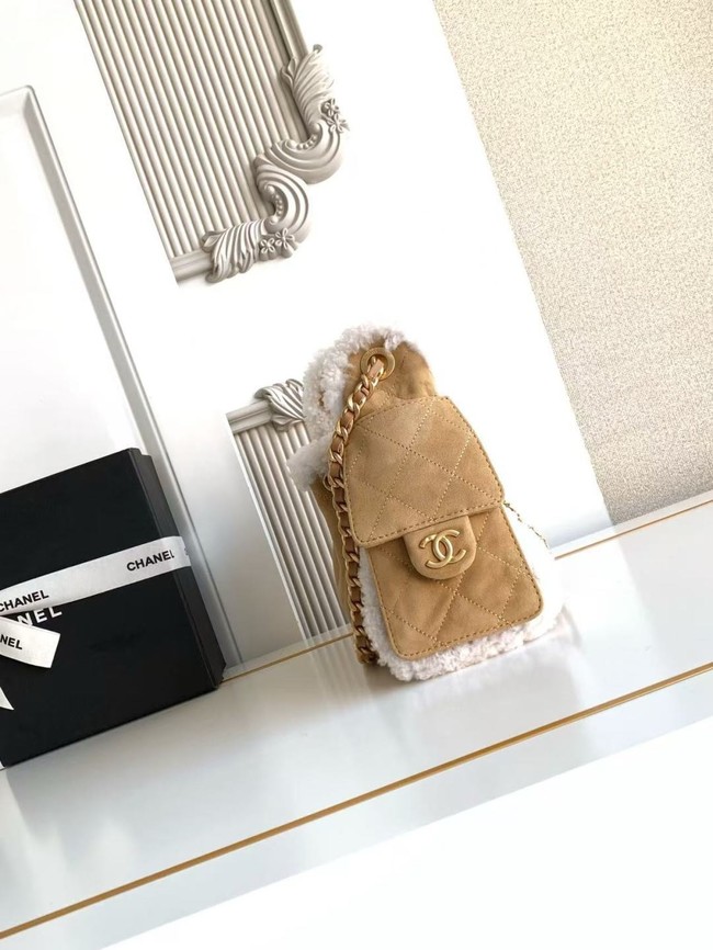 CHANEL 25 Handbag mini AS5631 Suede Calfskin brown