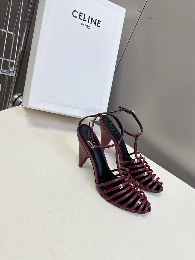CELINE CAGE STRAPPY SANDAL IN LAMINATED LAMBSKIN 36657-4