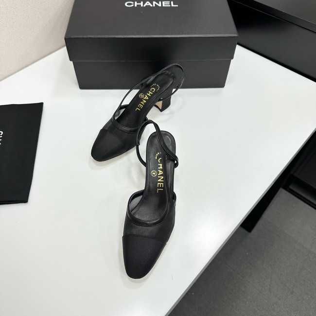 Chanel Slingbacks Mesh & Grosgrain Heel Height 65mm G31318-2