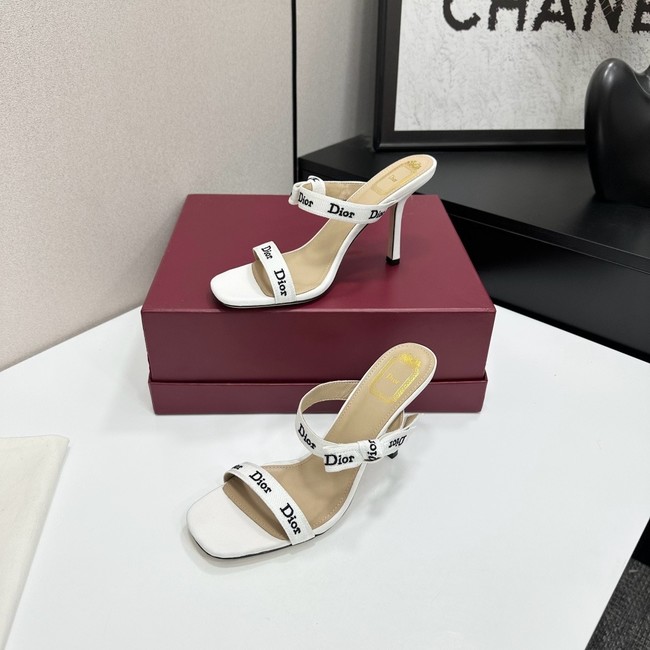 Dior Heeled Sandal with JAdior Straps Embroidered Cotton KCO538NV-6