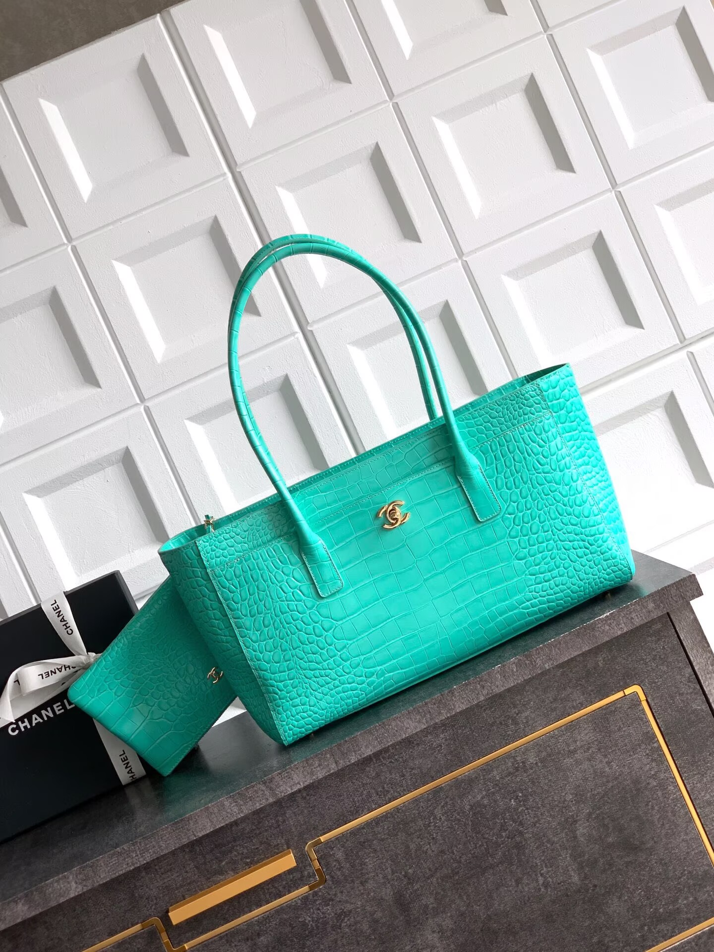 Chanel 2026SS Original Crocodile Leather A31021 Blue Chanel 2026SS Original Crocodile Leather A31021 Blue