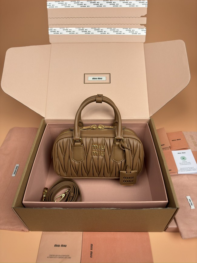 MIUMIU Arcadie quilted soft lamb leather handbag 5BB142-4