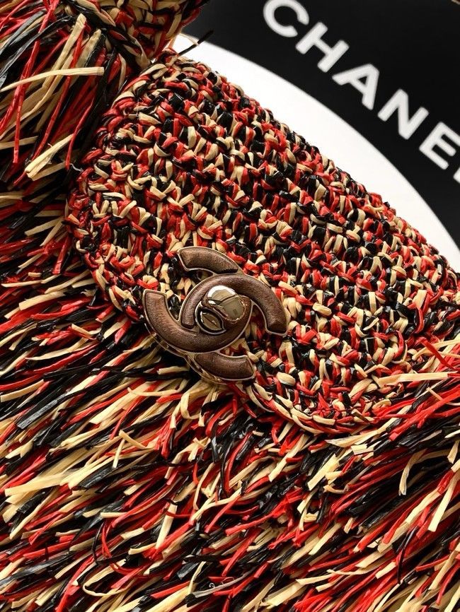 CHANEL Mini Shopping Bag Raffia-Effect Fabric AS4416 Multicolored CHANEL Mini Shopping Bag Raffia-Effect Fabric AS4416 Multicolored