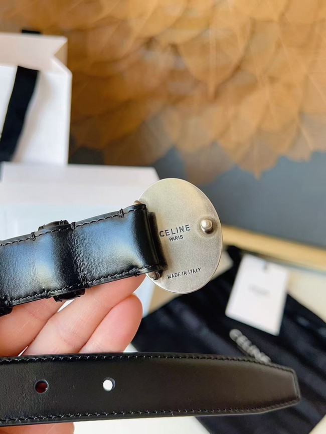 Celine Thin Plate Belt IN 25MM Taurillon Leather B10673-1 Celine Thin Plate Belt IN 25MM Taurillon Leather B10673-1