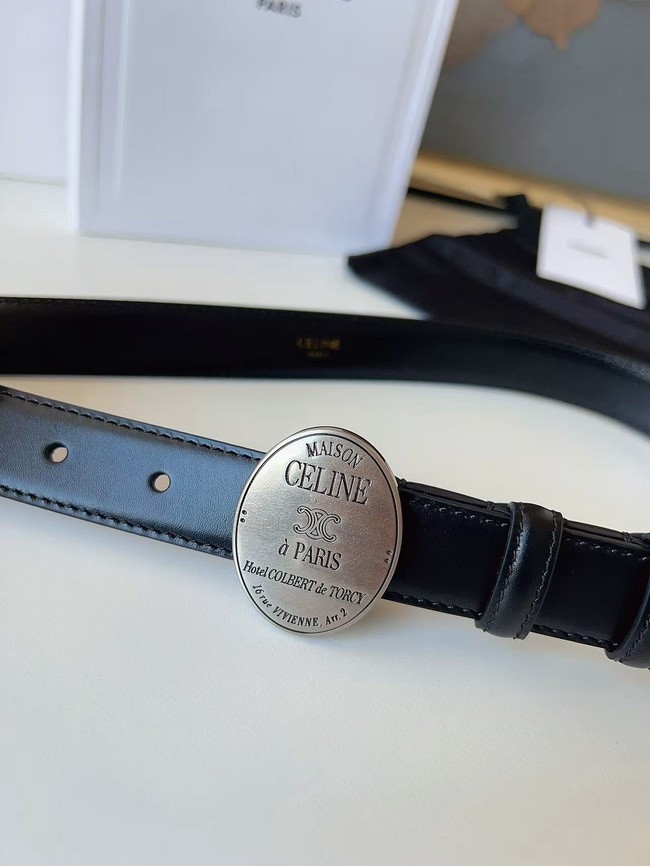 Celine Thin Plate Belt IN 25MM Taurillon Leather B10673-1 Celine Thin Plate Belt IN 25MM Taurillon Leather B10673-1